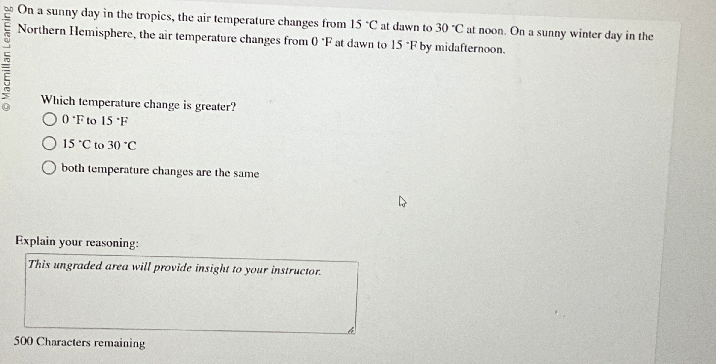 0 0 0 0 0 On a sunny day in the tropics, the air