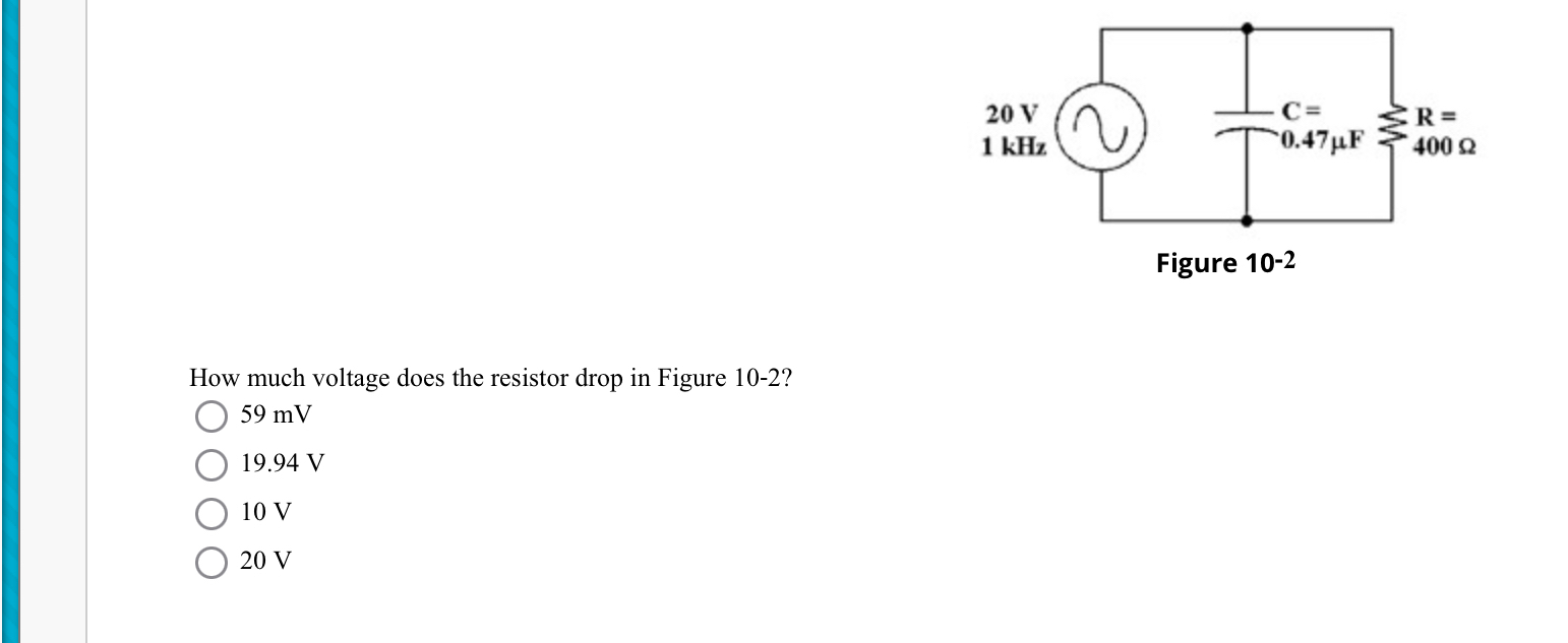 How much voltage does the resistor drop in Figure