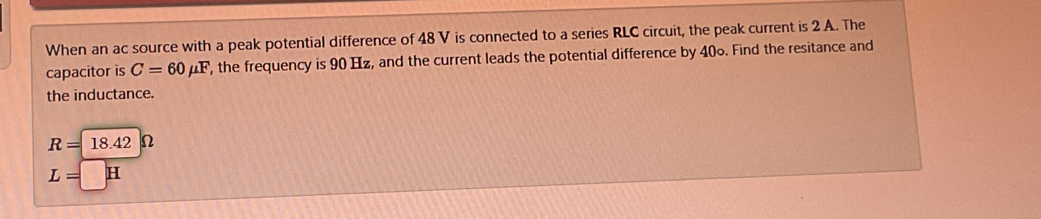When an ac source with a peak potential
