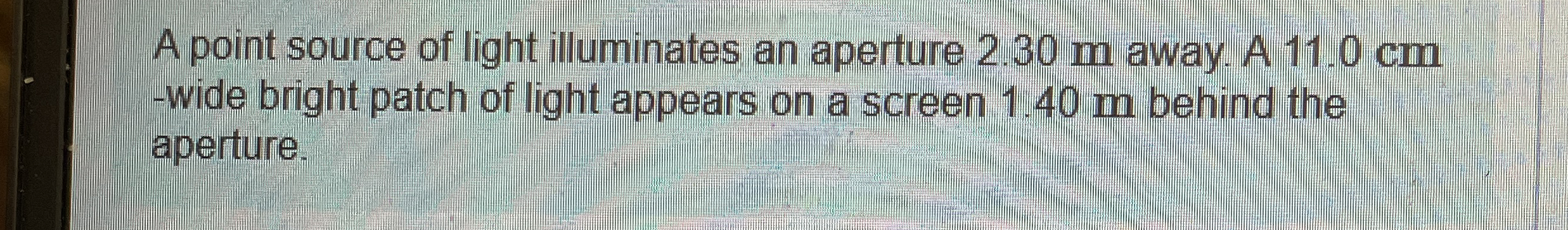 A point source of light illuminates an aperture 2