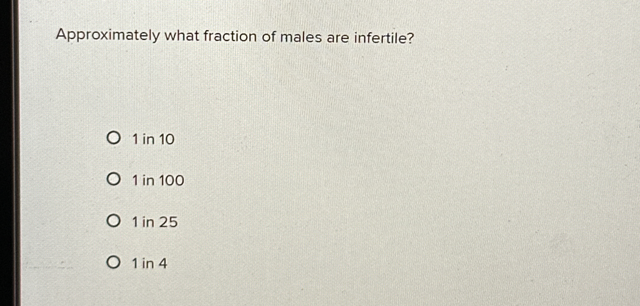 Approximately what fraction of males are