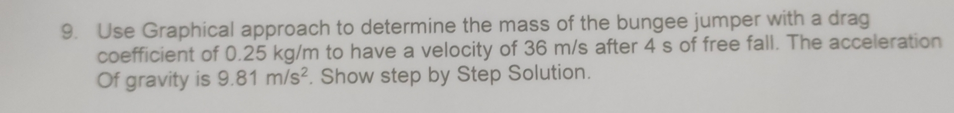 Use Graphical approach to determine the mass of
