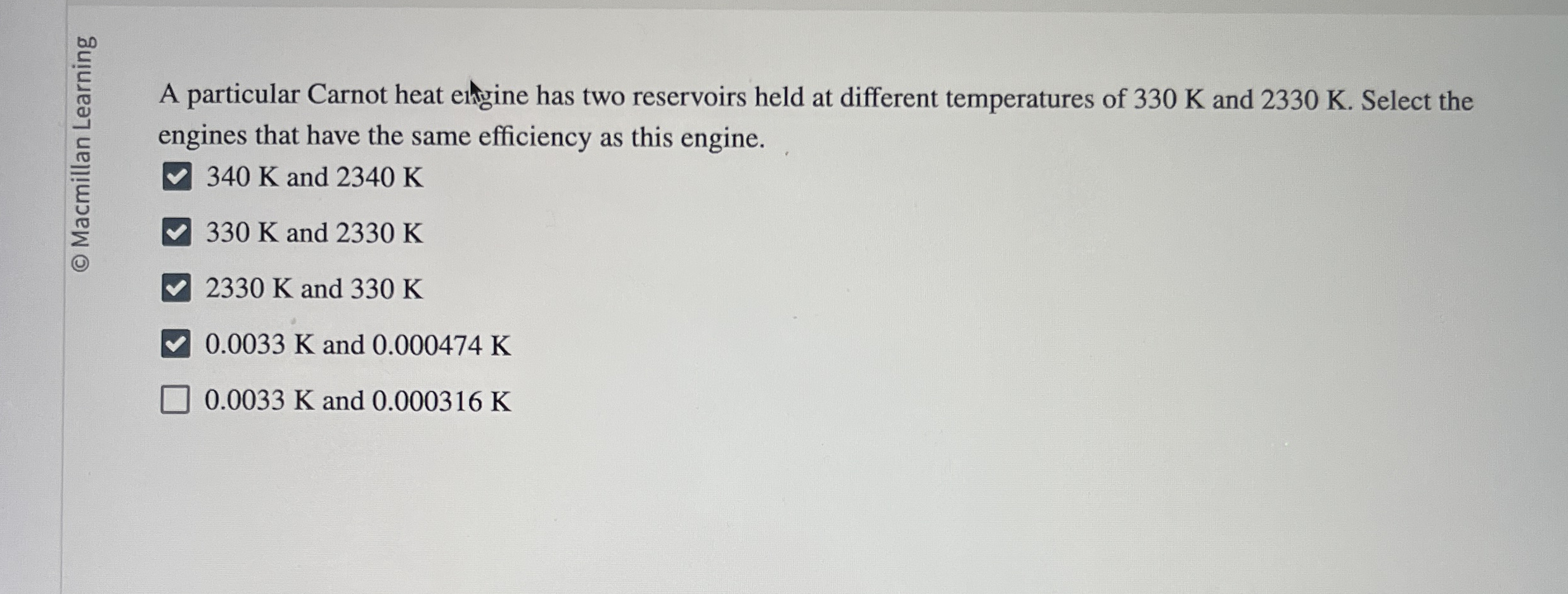 A particular Carnot heat eltyine has two
