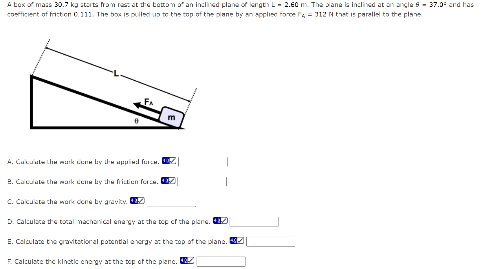 A box of mass 3 0 . 7 kg starts from rest at the