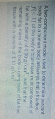 A two - component model used to determine percent