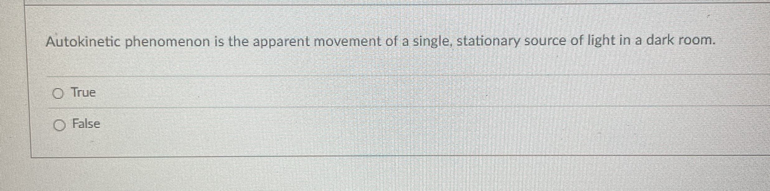 Autokinetic phenomenon is the apparent movement