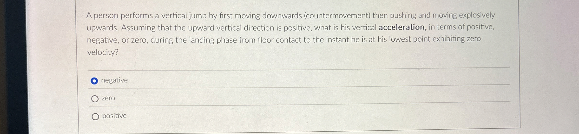 A person performs a vertical jump by first moving