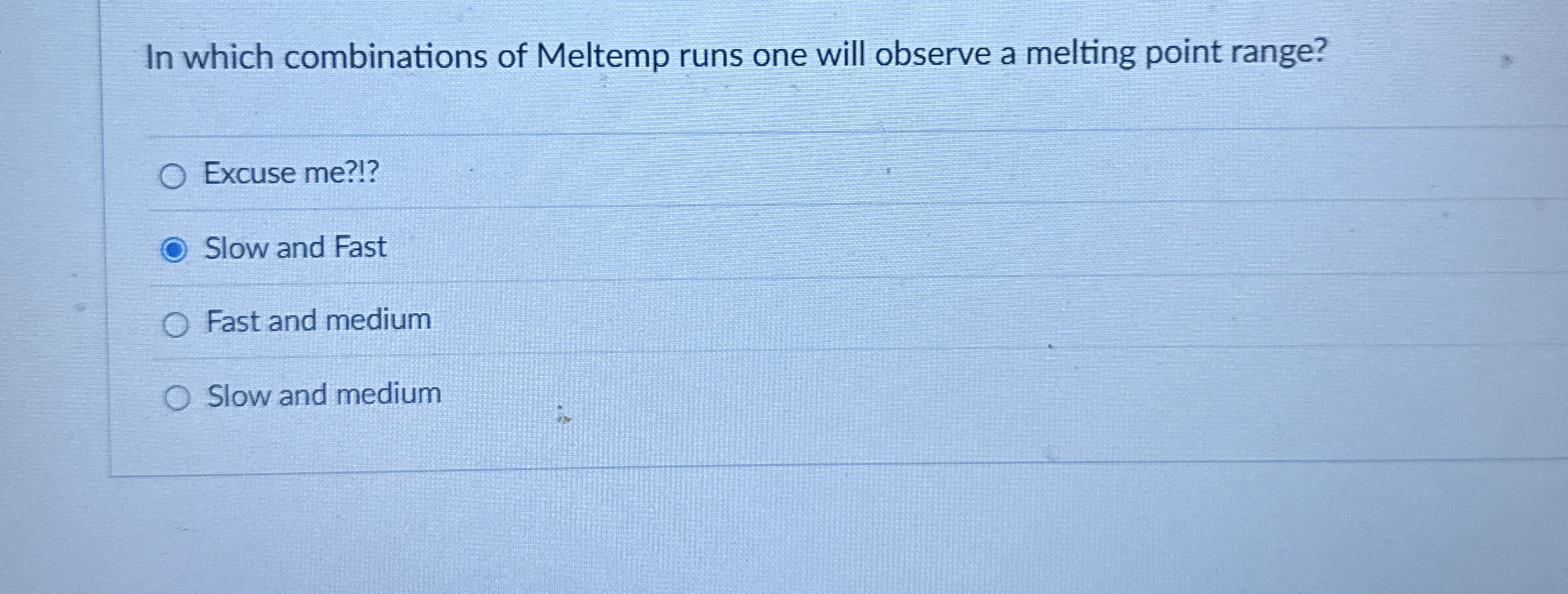 In which combinations of Meltemp runs one will