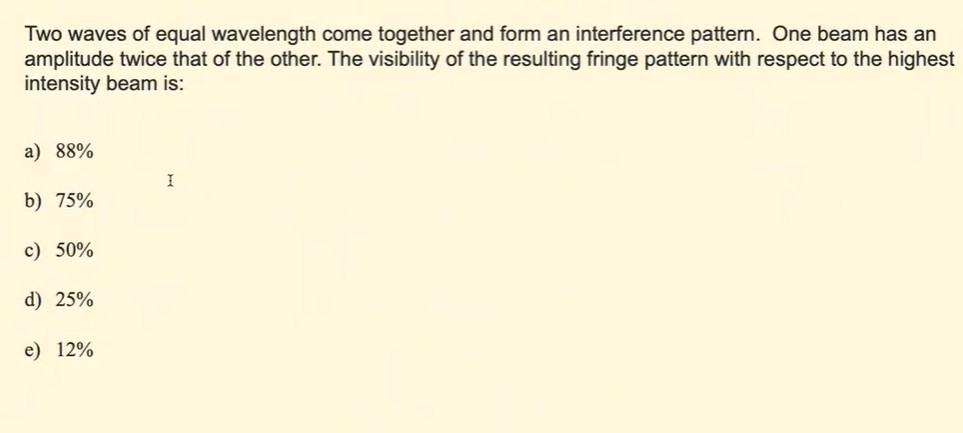 Two waves of equal wavelength come together and