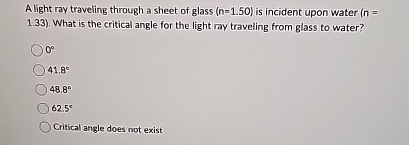 A light ray traveling through a sheet of glass