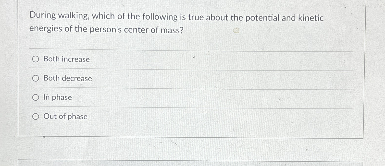 During walking, which of the following is true