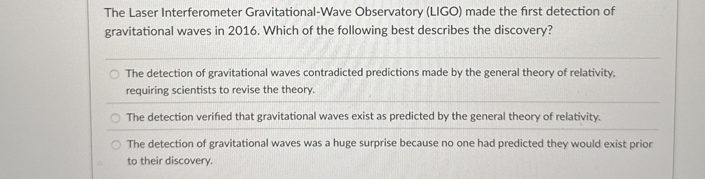 The Laser Interferometer Gravitational - Wave