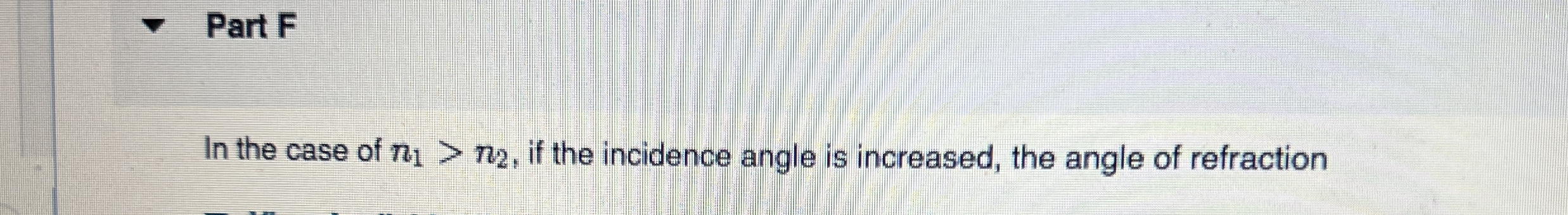 Part F In the case of n 1  style=