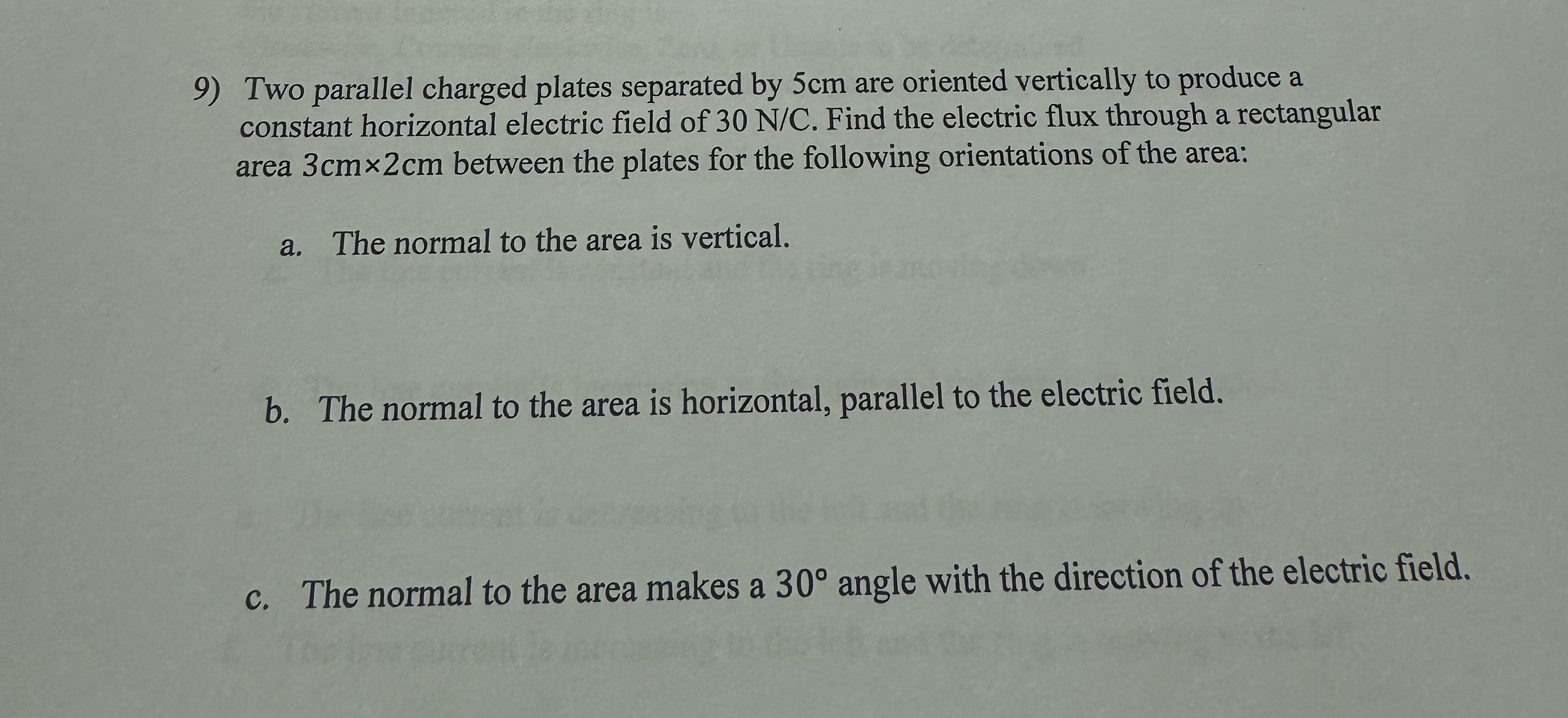 Two parallel charged plates separated by 5 cm are