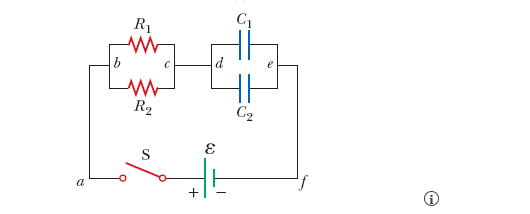 The circuit in the figure below contains two