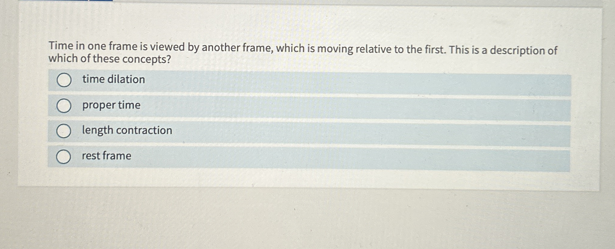 Time in one frame is viewed by another frame,