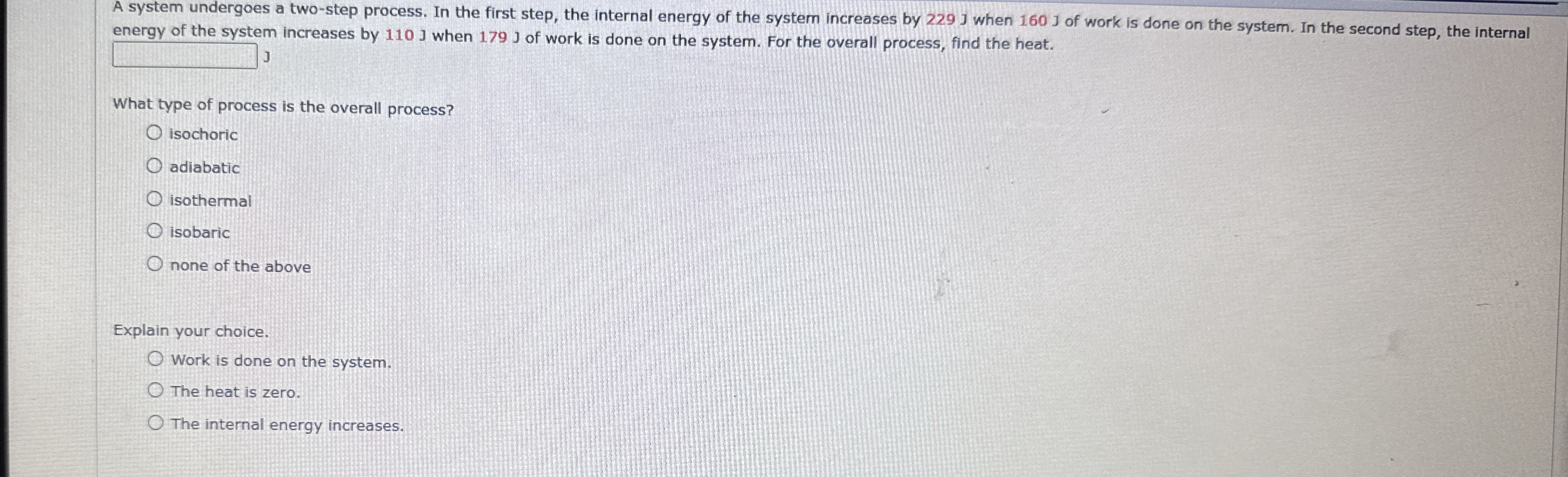 A system undergoes a two - step process. In the