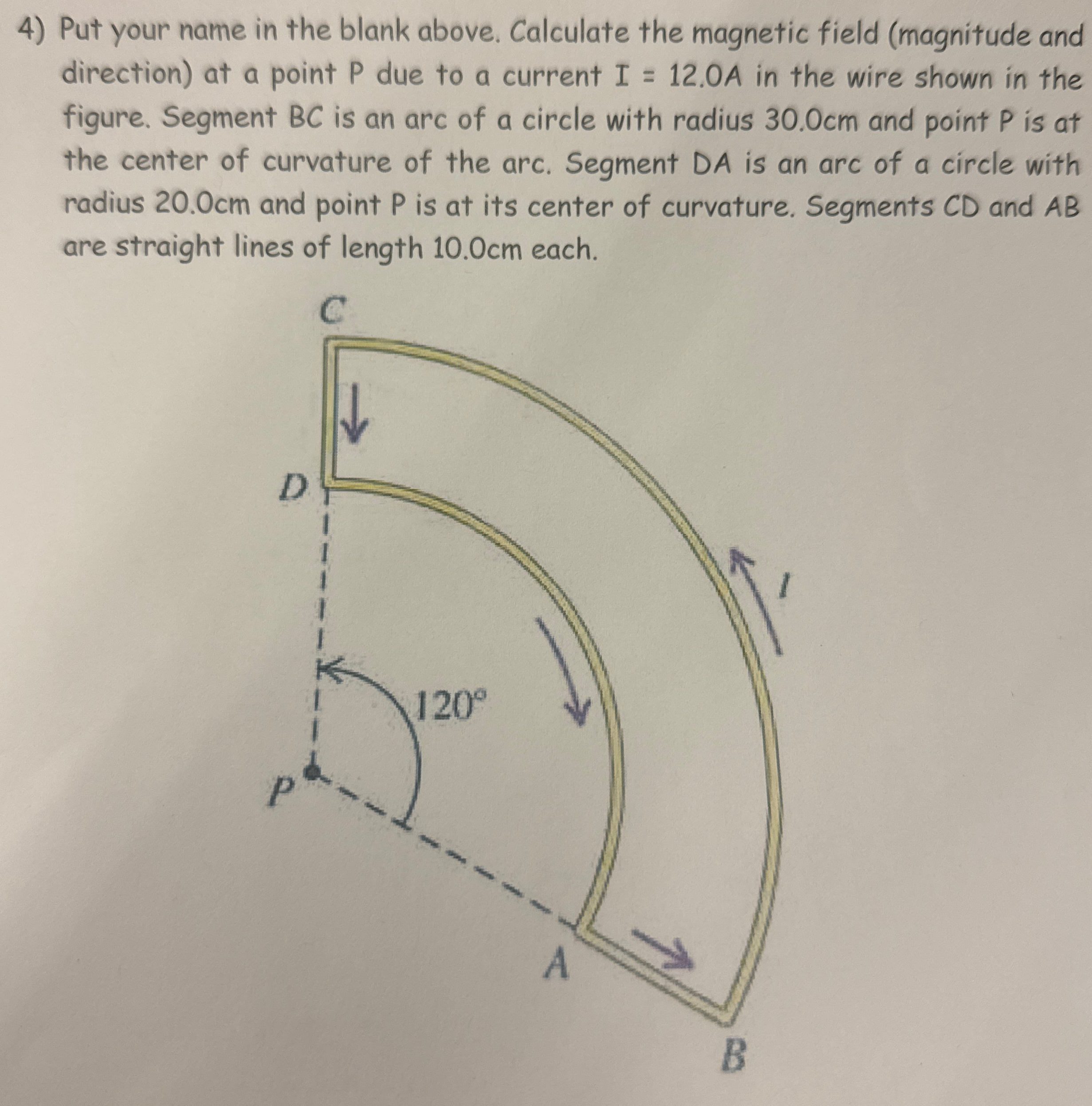 Put your name in the blank above. Calculate the