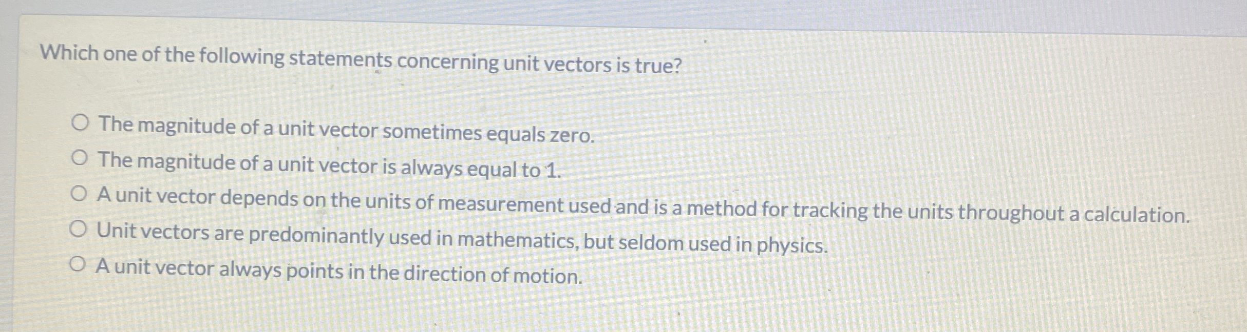 Which one of the following statements concerning