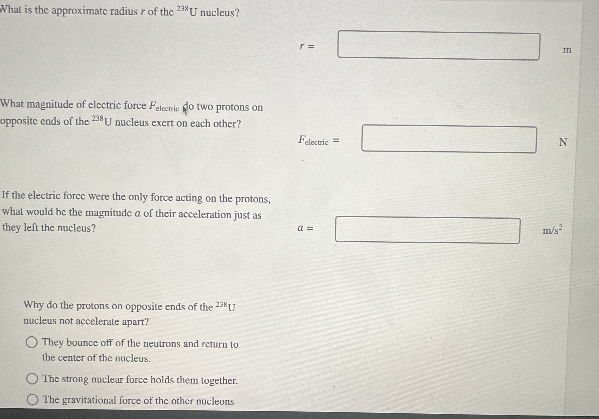What is the approximate radius r of the ? 2 3 8 U
