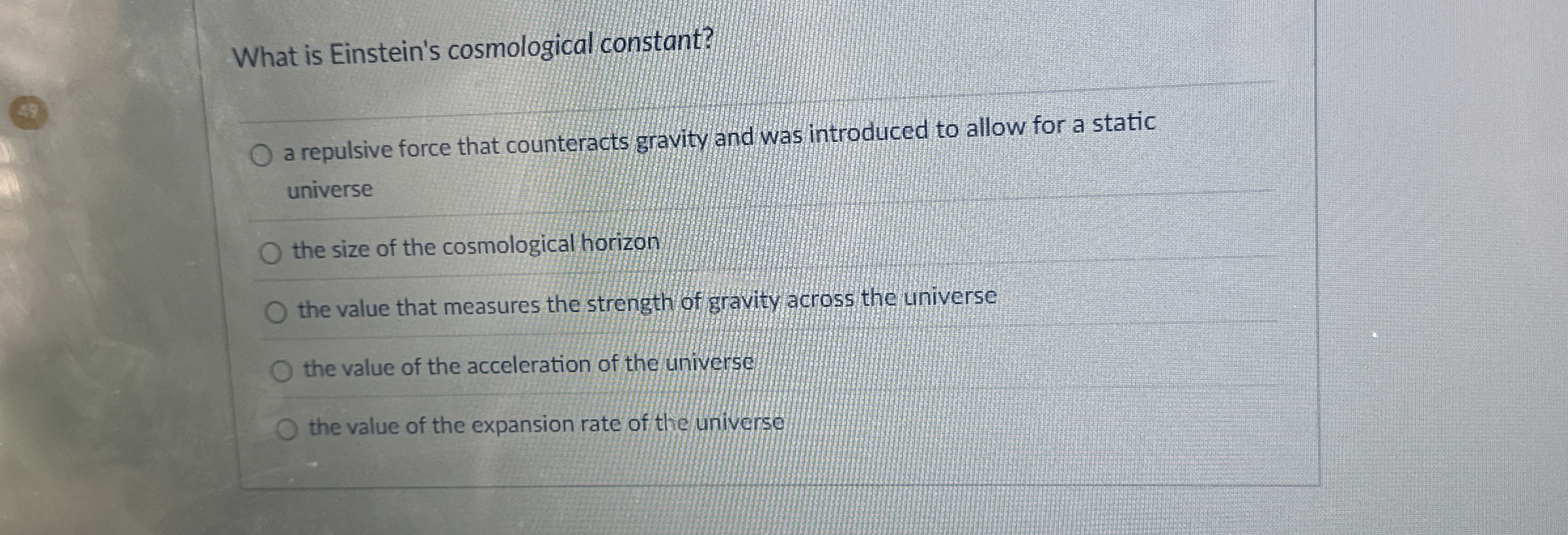What is Einstein's cosmological constant? a