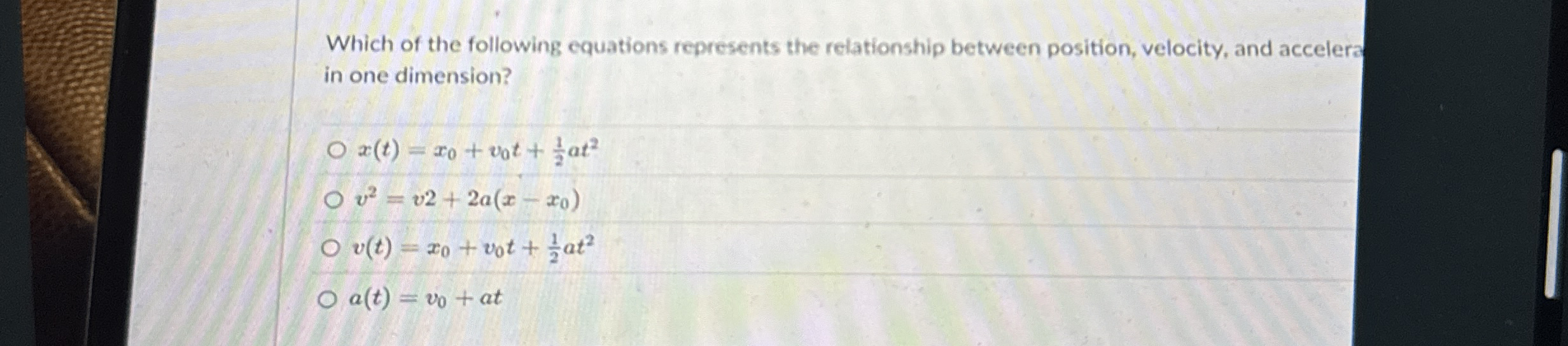 Which of the following equations represents the