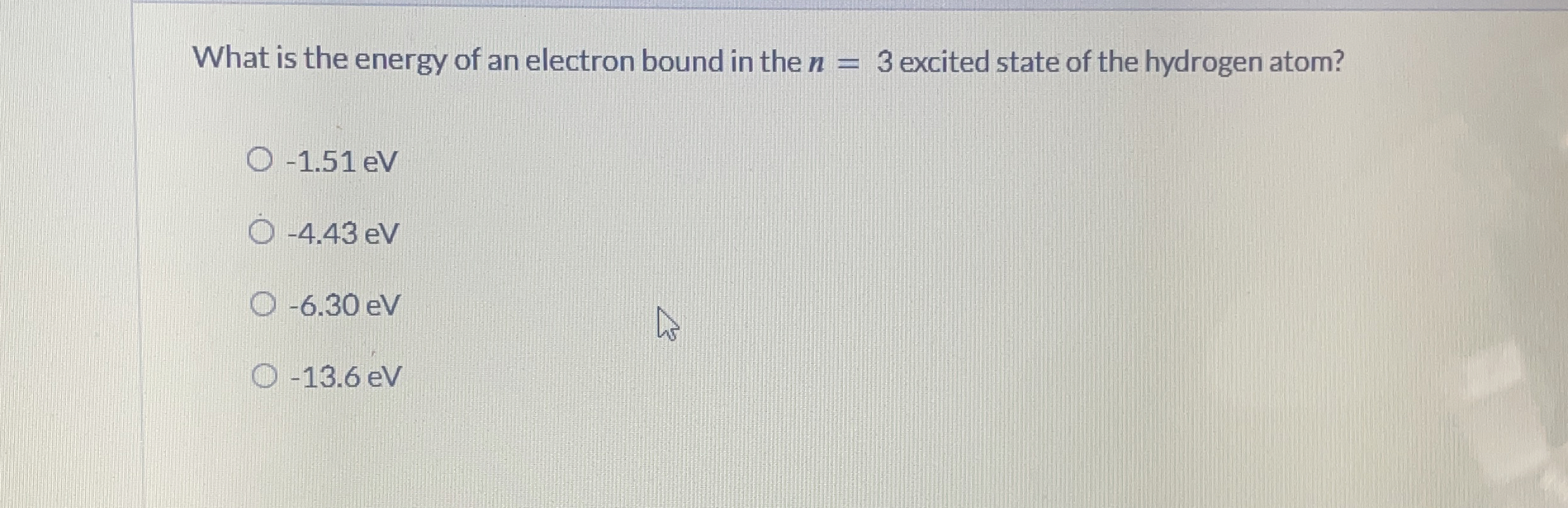 What is the energy of an electron bound in the n