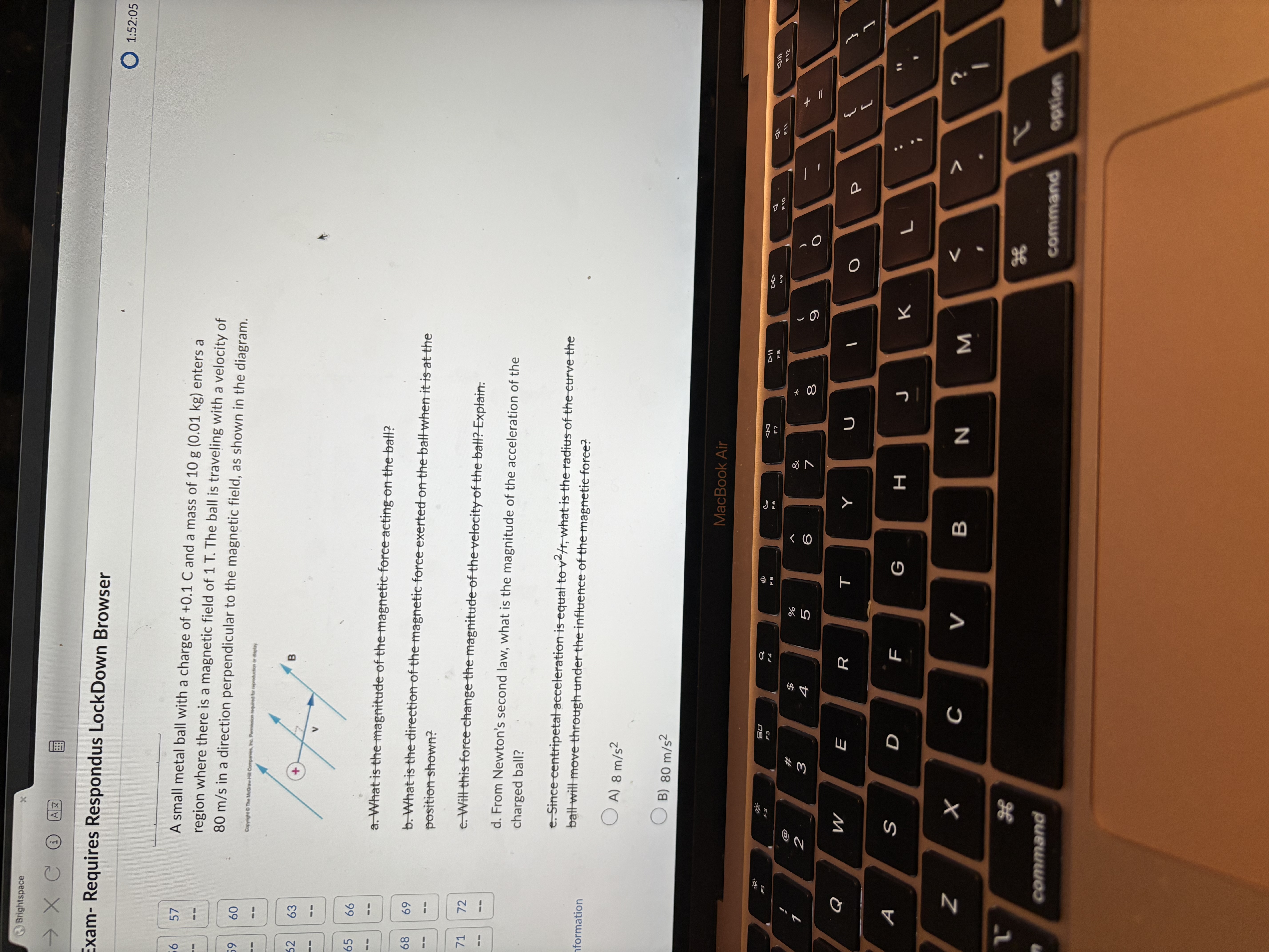 A small metal ball with a charge of + 0 . 1 C and