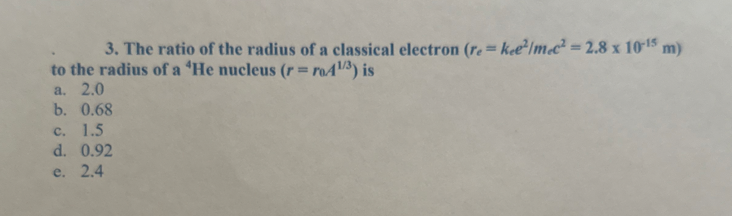 The ratio of the radius of a classical electron )