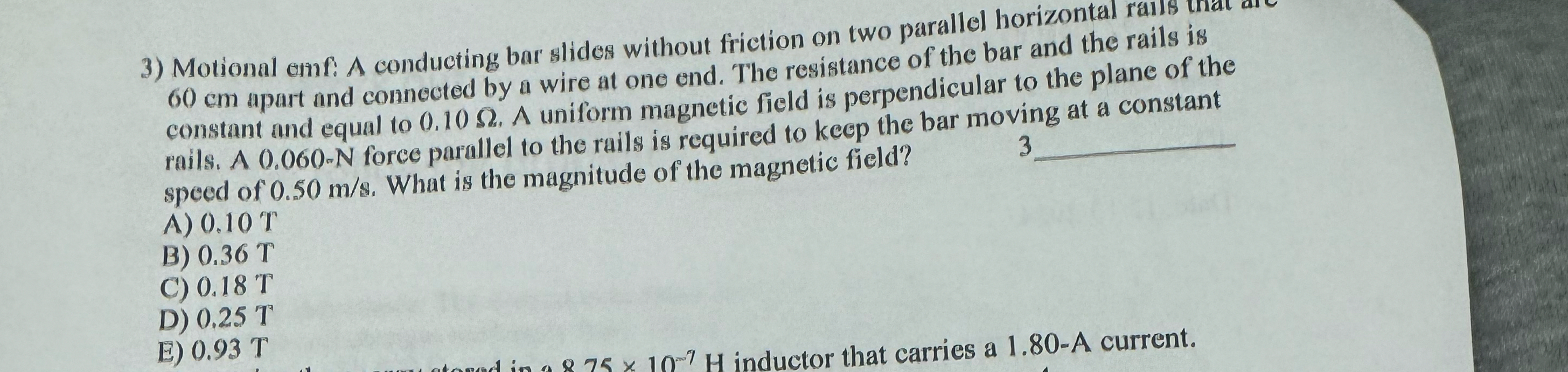 Motional emf: A conducting bar slides without