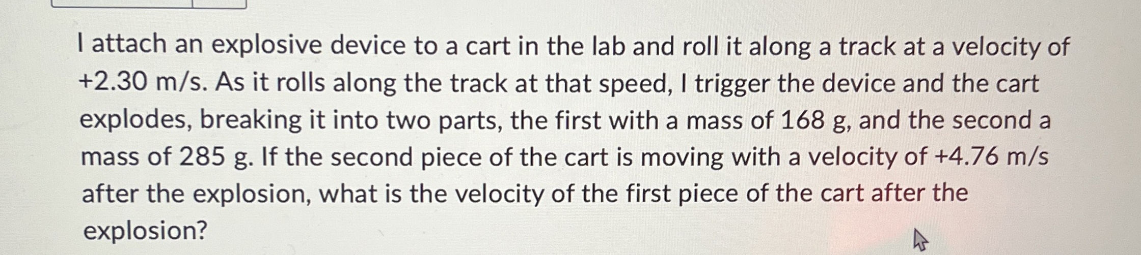 I attach an explosive device to a cart in the lab