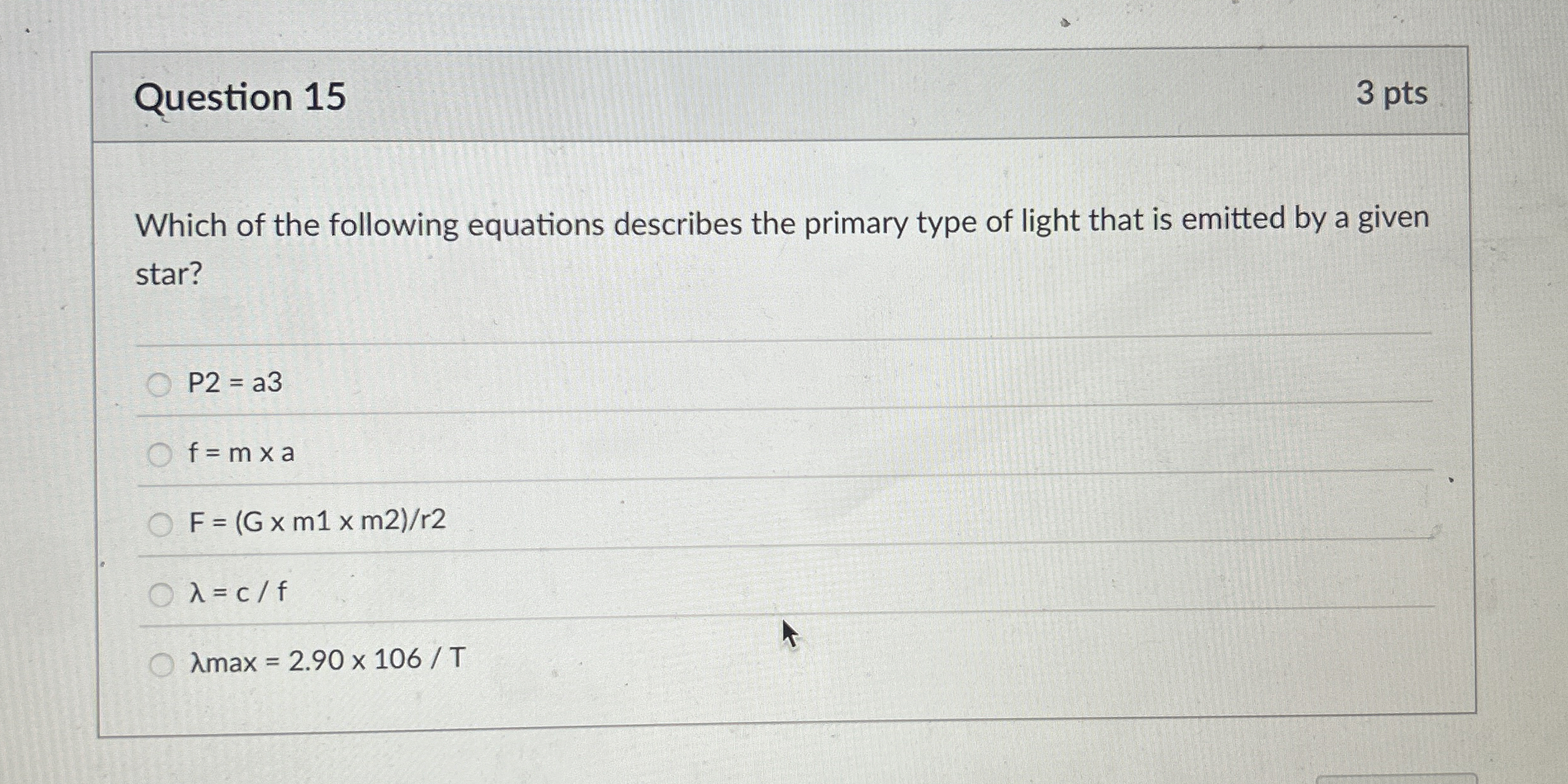 Question 1 5 3 pts Which of the following