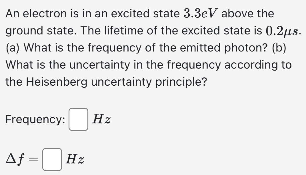 Give me an example of An electron is in an