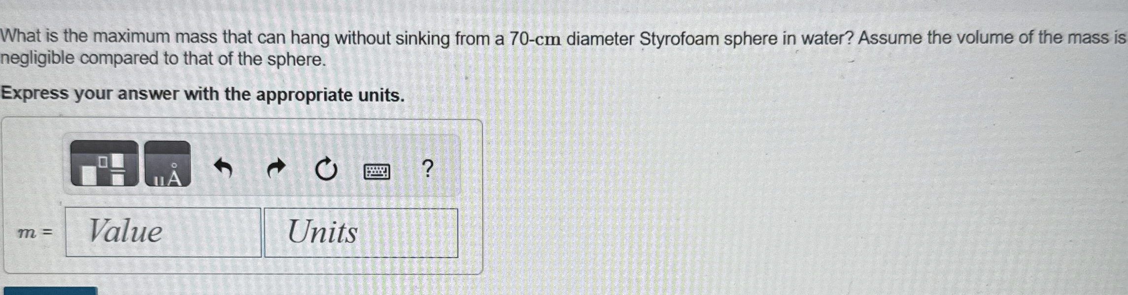 What is the maximum mass that can hang without