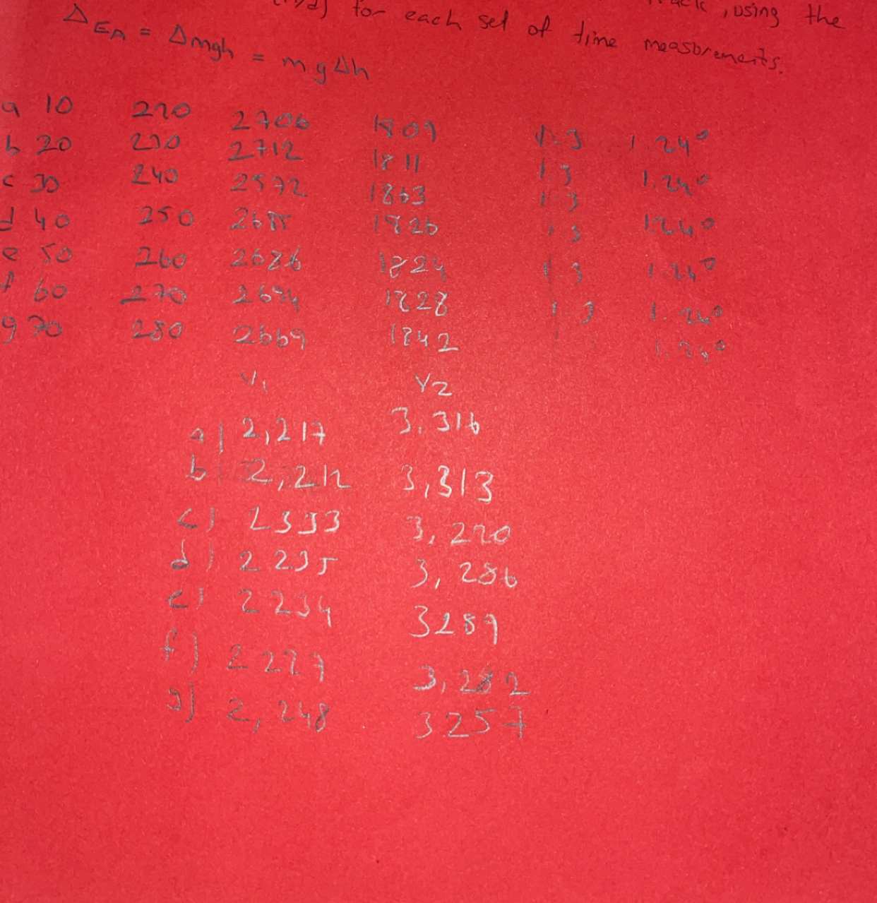1 . Calculate , the angle of incline for the air