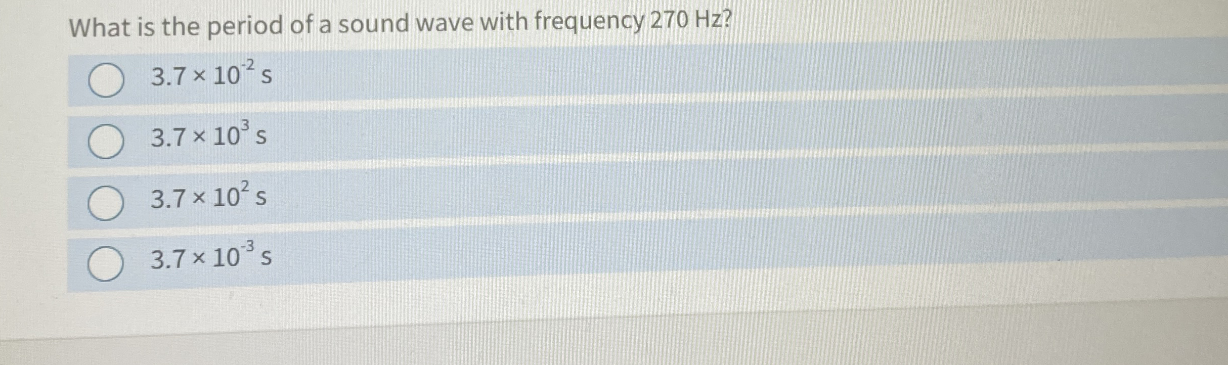 What is the period of a sound wave with frequency