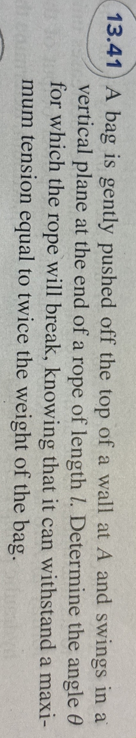 1 3 . 4 1 A bag is gently pushed off the top of a