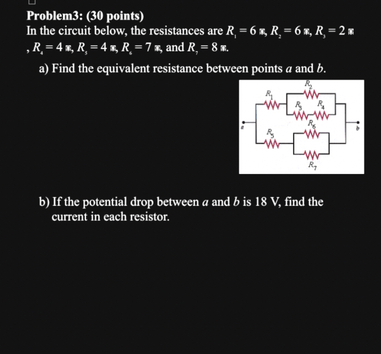 Problem 3 : ( 3 0 points ) In the circuit below,