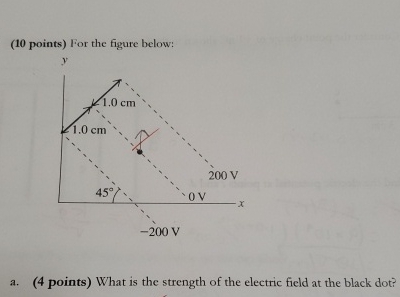 a . What is the strength of the electric field at