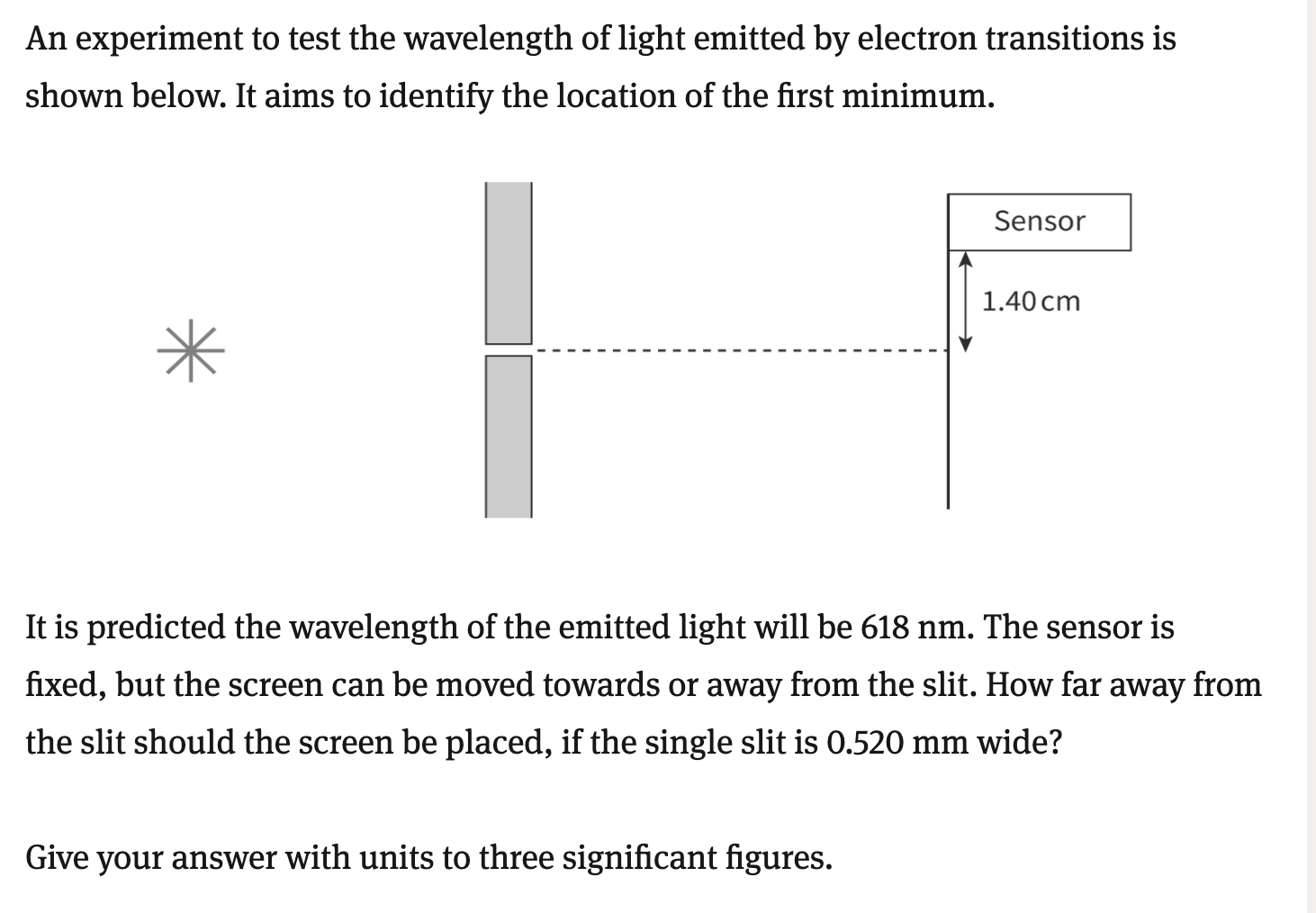 An experiment to test the wavelength of light