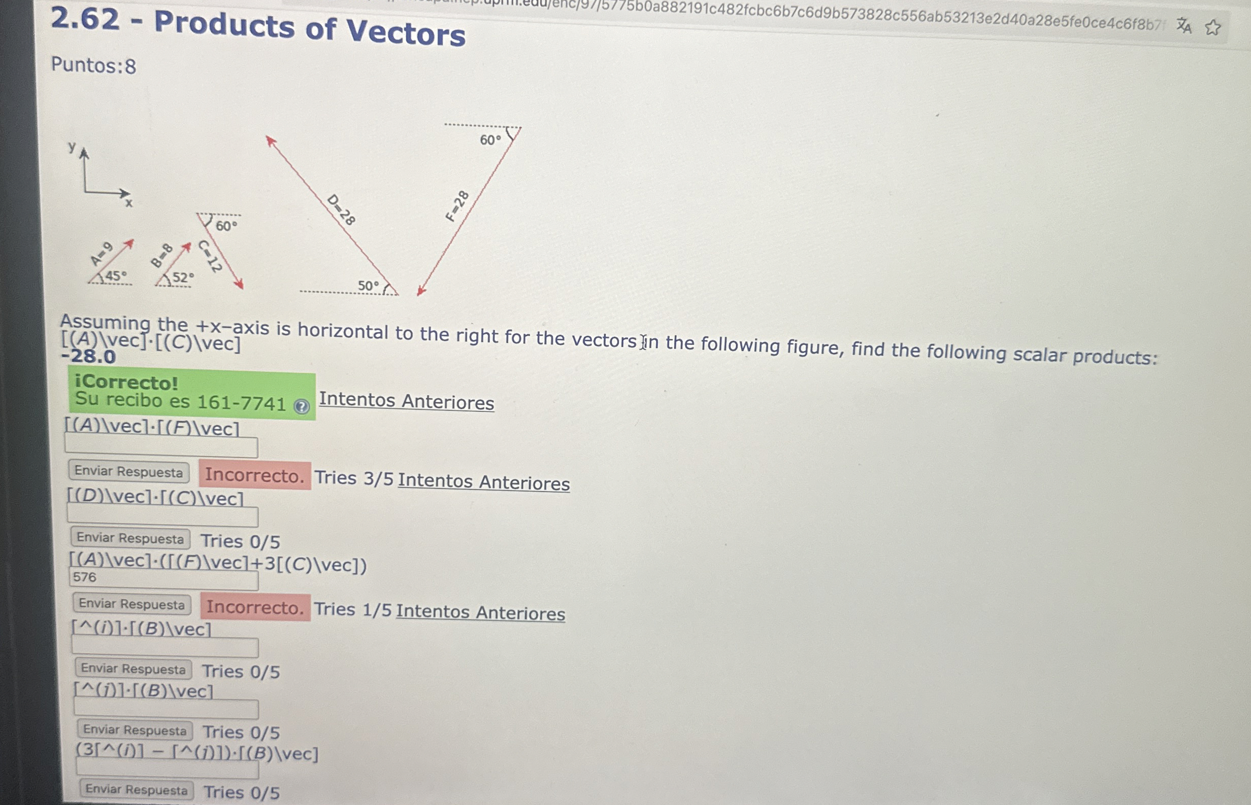 2 . 6 2 - Products of Vectors Puntos: 8 Assuming
