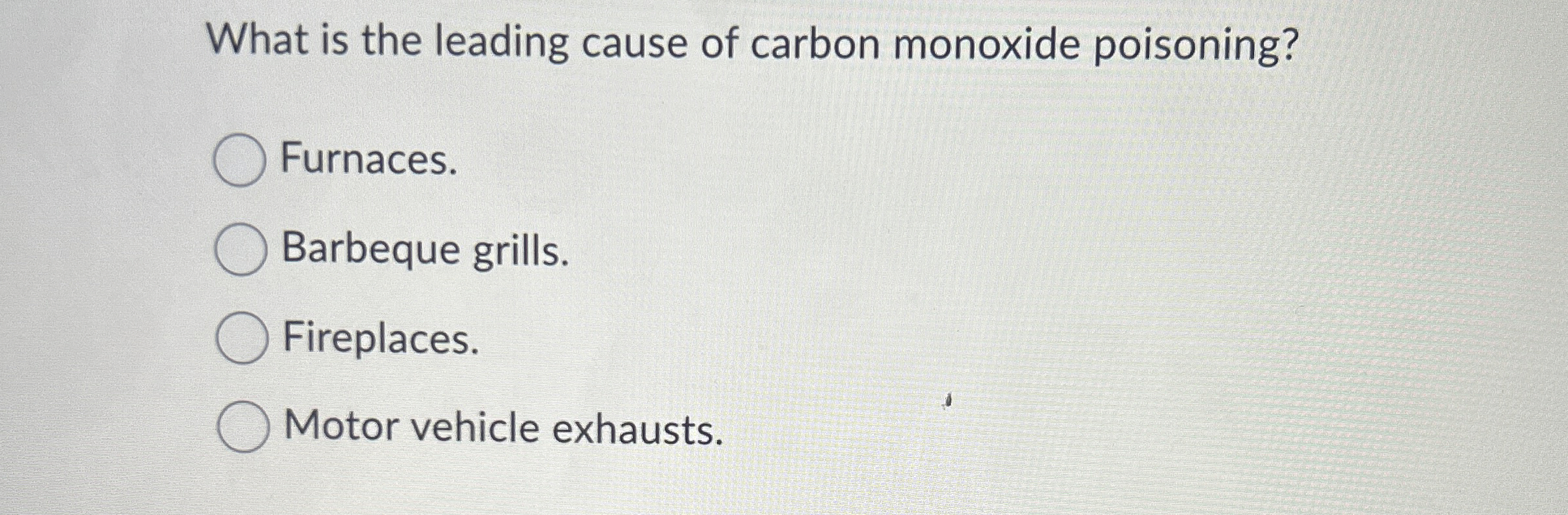 What is the leading cause of carbon monoxide