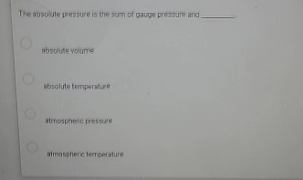 The ausolite pressure is the sum of gauge