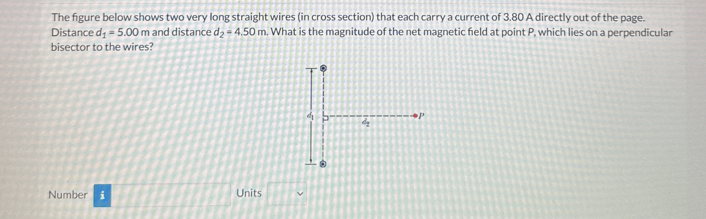 The figure below shows two very long straight