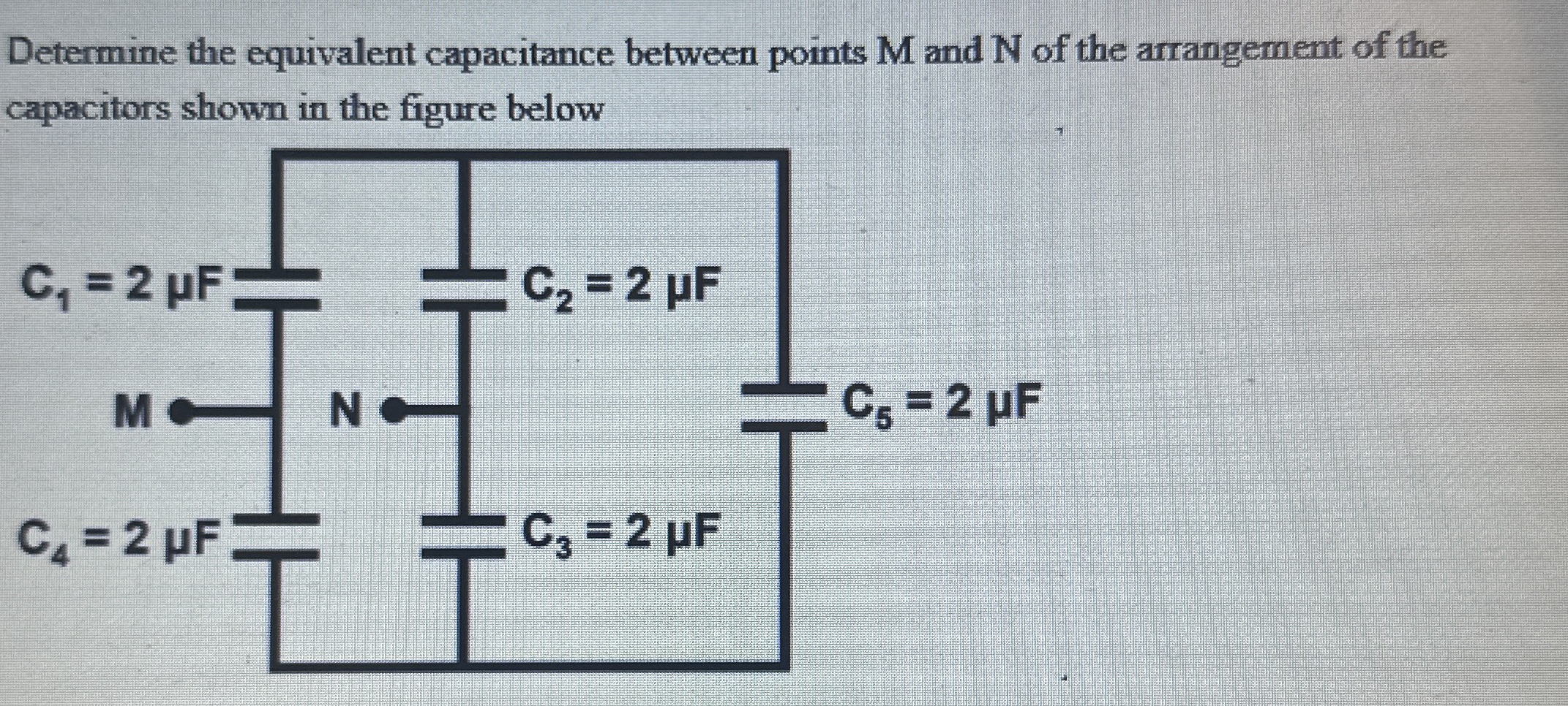 Determine the equivalent capacitance between