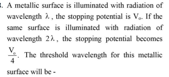 A metallic surface is illuminated with radiation
