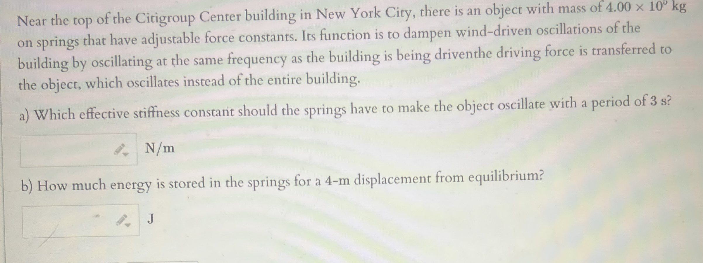 Near the top of the Citigroup Center building in