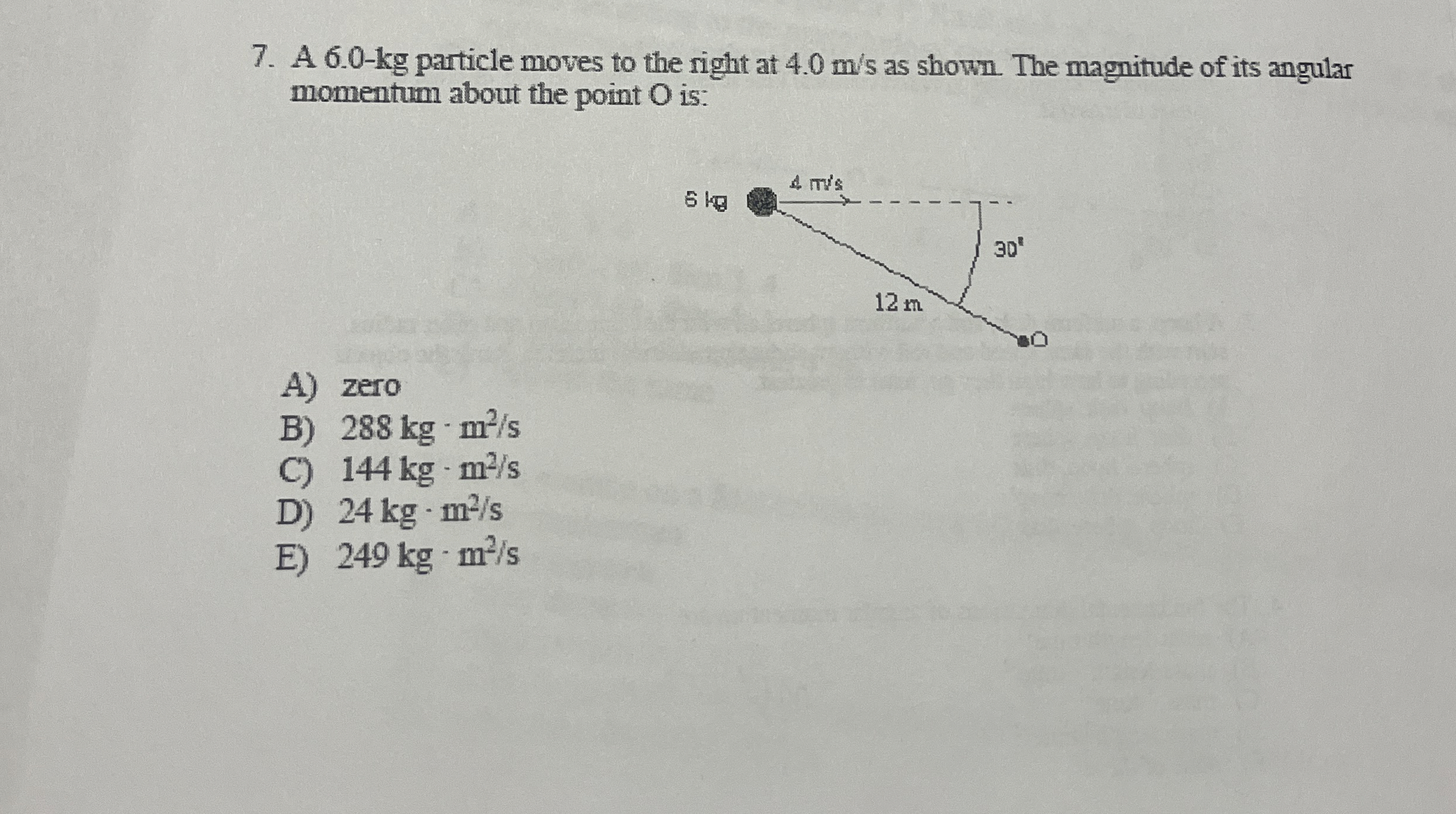 A 6 . 0 - k g particle moves to the right at 4 .