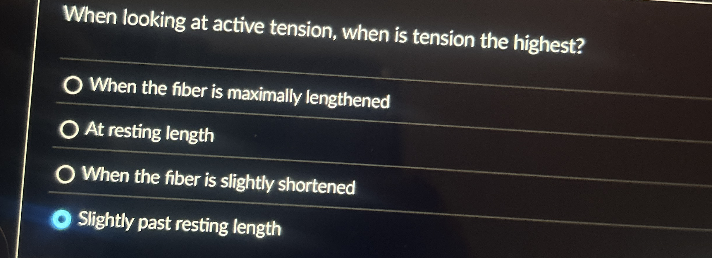 When looking at active tension, when is tension