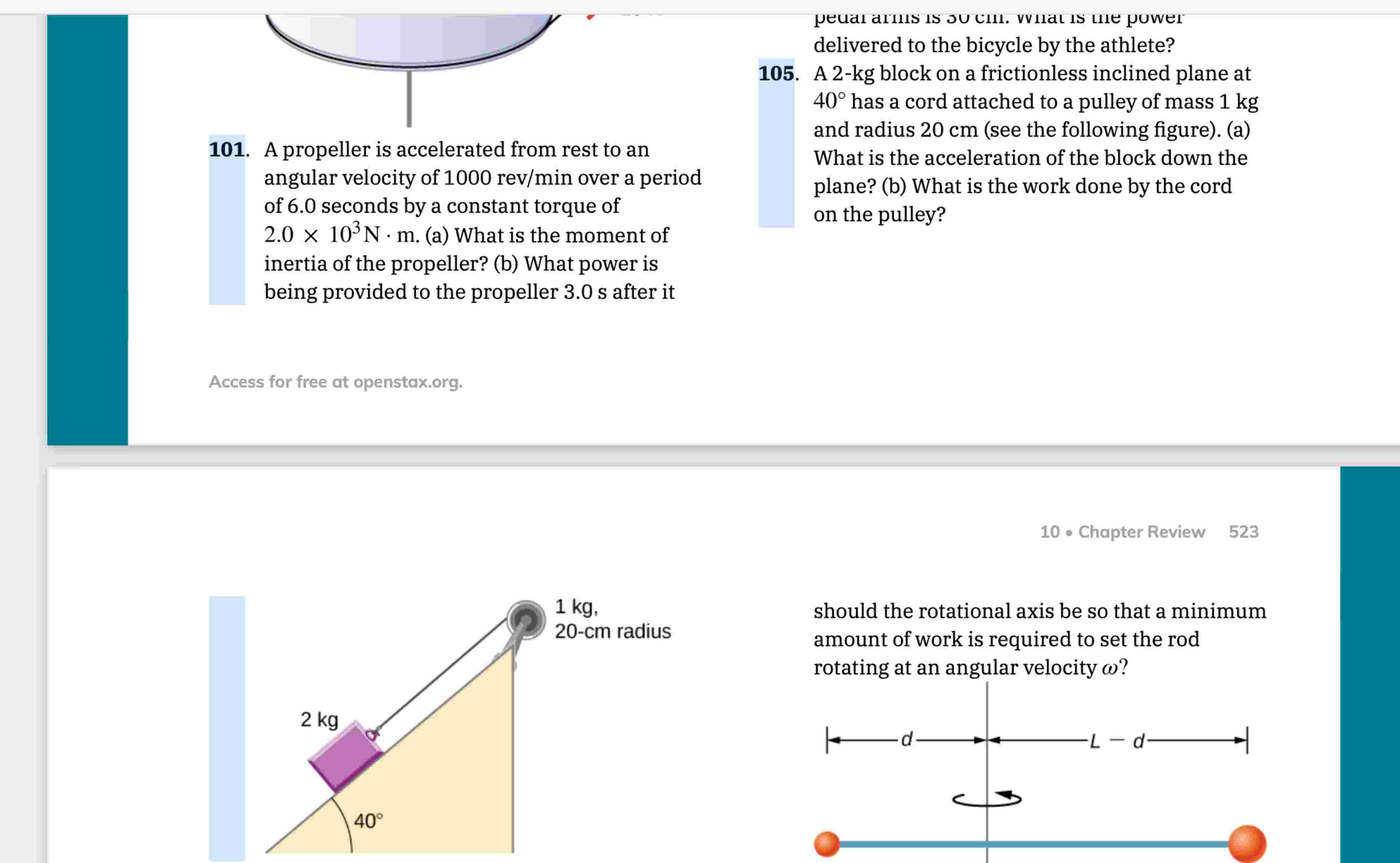 A 2 - kg block on a frictionless inclined plane